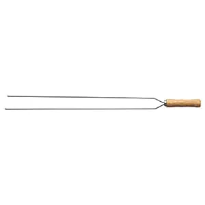 Foto 2 de Espeto Duplo Para Churrasco Inox Cabo Madeira 85cm - Tramontina