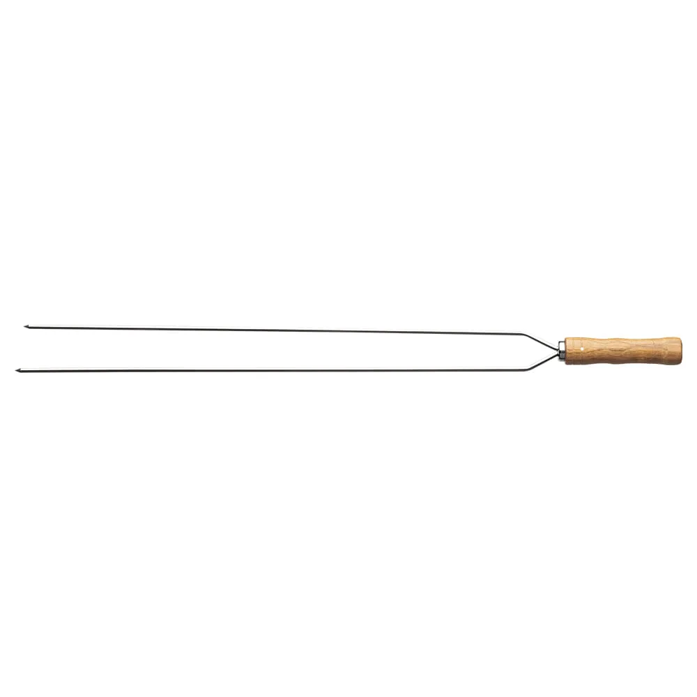 Espeto Duplo Para Churrasco Inox Cabo Madeira 85cm - Tramontina
