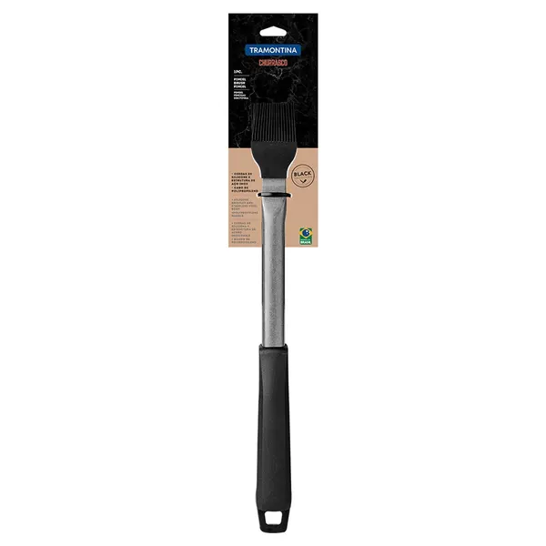 Foto 2 de Pincel Para Churrasco Inox Preto 49x2,5x8cm - Tramontina