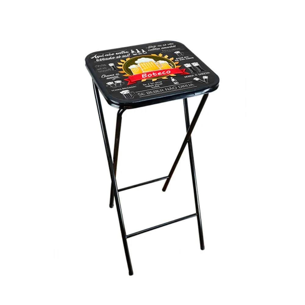 Mesa de Bistrô Dobrável Utilar Preto Adu0051002004 4211 - Utilaço