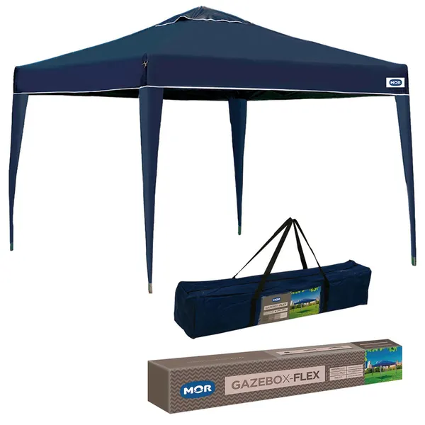 Tenda Gazebo de Praia Sanfonada Dobrável Azul 300x300cm - Mor