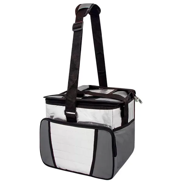 Foto 3 de Bolsa Térmica Ice Cooler Poliéster Cinza E Prata 24 Litros 3621 - Mor