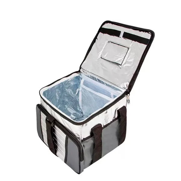 Foto 4 de Bolsa Térmica Ice Cooler Poliéster Cinza E Prata 24 Litros 3621 - Mor