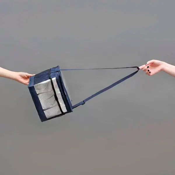 Foto 4 de Bolsa Térmica Poliéster Azul E Prata 10 Litros 3609 - Mor