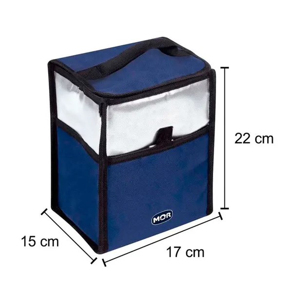 Foto 4 de Bolsa Térmica Poliéster Azul E Prata 5 Litros 3608 - Mor