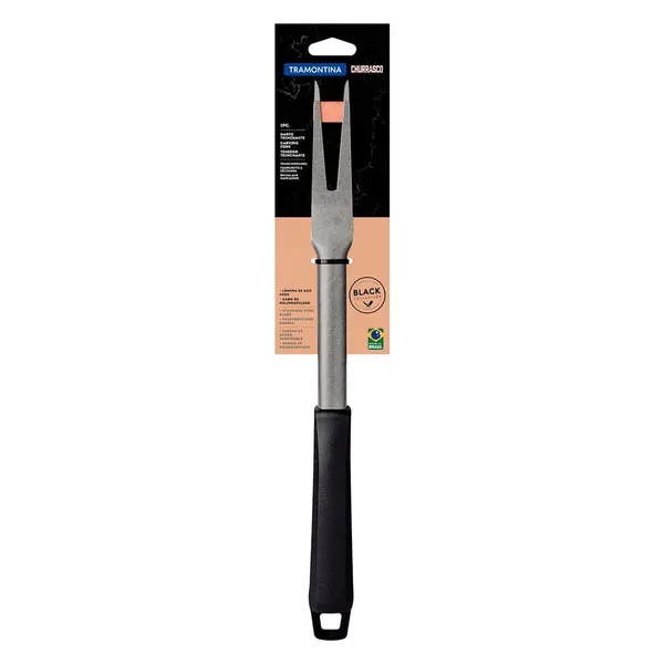 Foto 4 de Garfo Trinchante Inox Com Cabo Plástico Preto 46,5x2,7x8cm - Tramontina