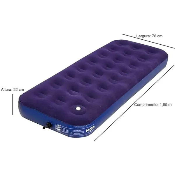Foto 2 de Colchão Multiuso Inflável Solteiro Com Fole Preto Pvc Azul 409071 - Mor Distribuidora
