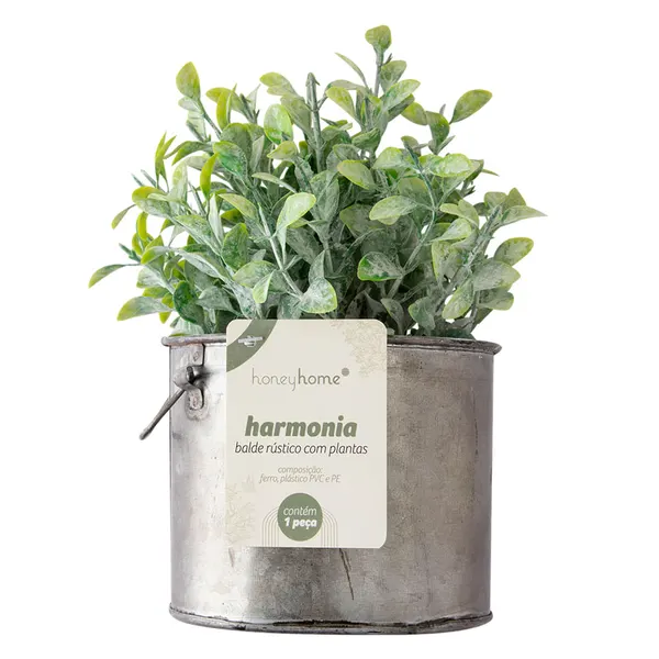 Foto 4 de Vaso Planta Harmonia Artificial Ferro Sortido PVC 10x10x22cm LM1758 - honeyhome