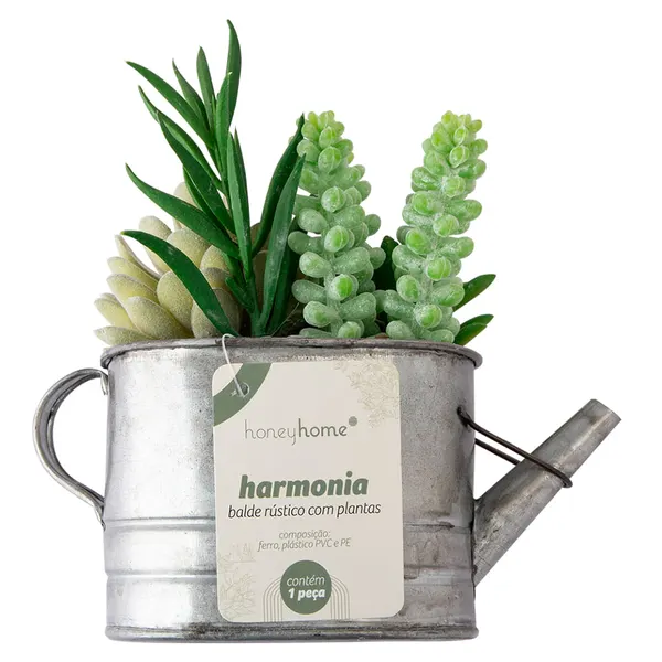 Foto 2 de Vaso Jardineira Planta Harmonia Ferro PVC Sortido 10x10x22cm LM1759 - honeyhome
