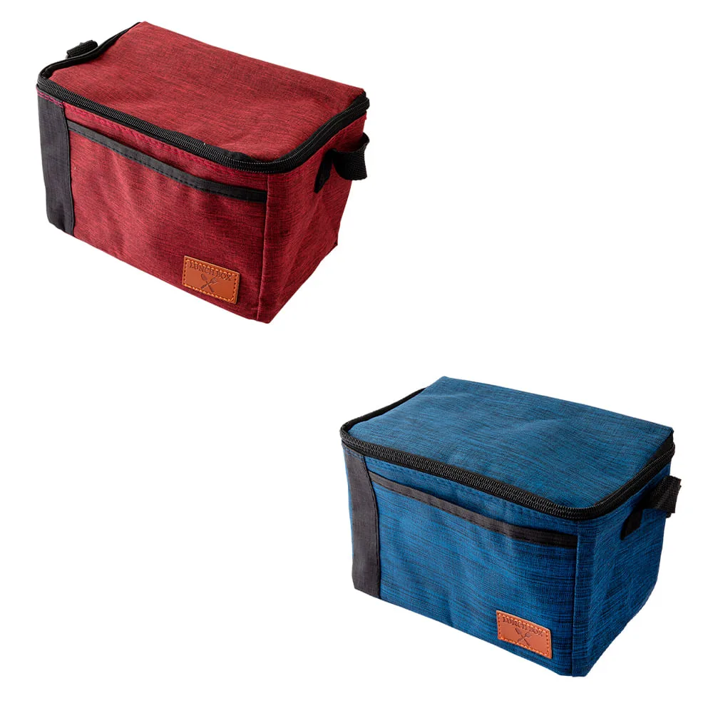 Bolsa Térmica Retangular com Fecho Poliéster Catiônico Sortida 22x14x14cm LM1992 - honeyhome