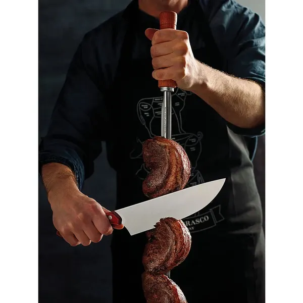 Foto 5 de Espeto Para Churrasco Inox Cabo Madeira 95cm - Tramontina