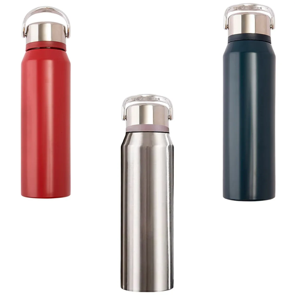 Garrafa Térmica Portátil Moderna 650ml Inox Tampa Plástica Sortido 26,3x7cm LM2136 - honeyhome
