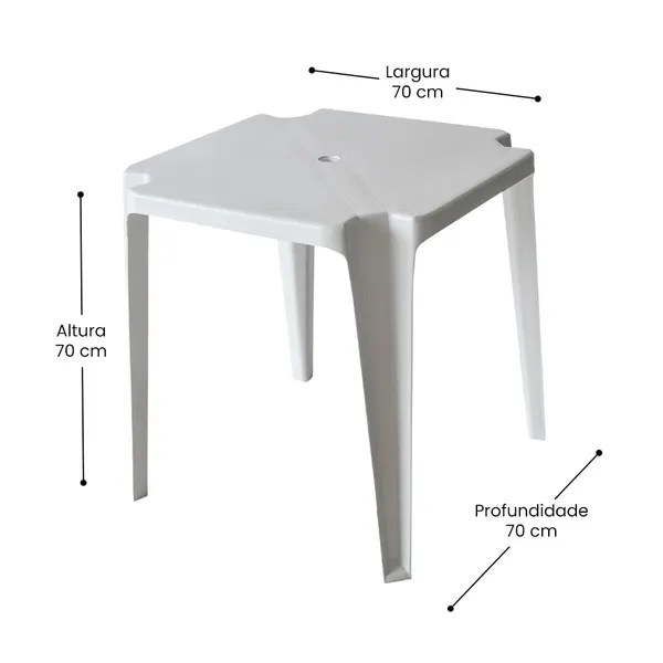 Foto 2 de Kit com Mesa Octógono e 4 Cadeiras Tabatinga Sem Braço Plástica Branca - Plastex