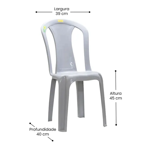 Foto 3 de Kit com Mesa Octógono e 4 Cadeiras Tabatinga Sem Braço Plástica Branca - Plastex