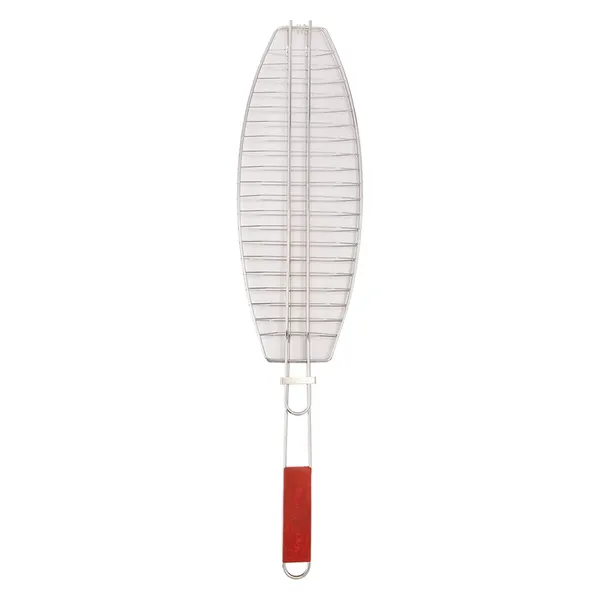 Foto 2 de Grelha Dupla Para Peixe Ferro Cabo Madeira 67,3x15x2,3cm LM2629 - honeyhome
