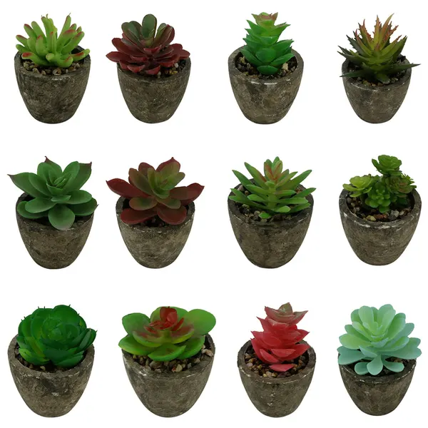 Mini Suculenta Artificial Sortida Vaso 6x6,3cm / Planta 3,5x8cm LM0698 - honeyhome