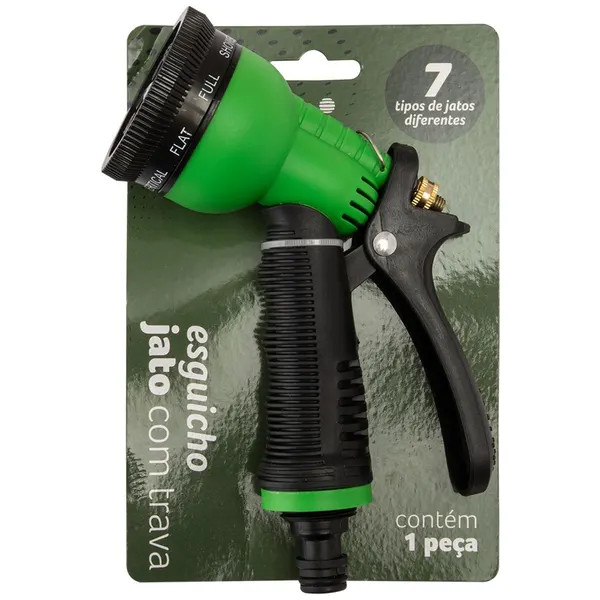 Foto 4 de Esguicho Jardinagem Jato Múltiplo Com Trava 8 Funções Plástico E Borracha Tpe 19x6x9cm LM2734JAR - honeyhome