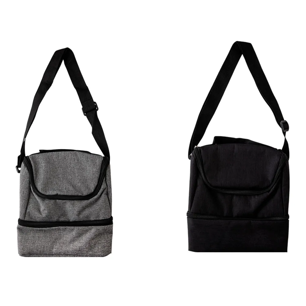 Bolsa Térmica Duplo Compartimento Poliéster 21x14x21cm LM1995 - honeyhome