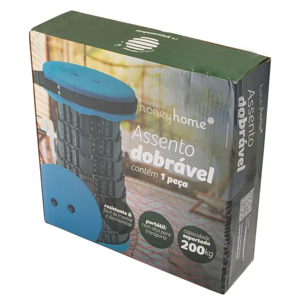 Foto 5 de Assento Dobrável Telescópico Com Alça Portátil Suporta Até 150kg Azul 25x44cm LM2301JAR - honeyhome