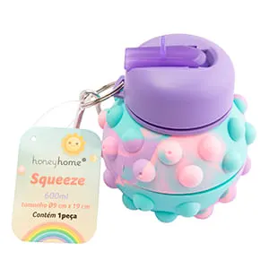 Foto 2 de Squeeze 450ml Silicone de Borracha 9x9x19cm LM4111BB - honeyhome