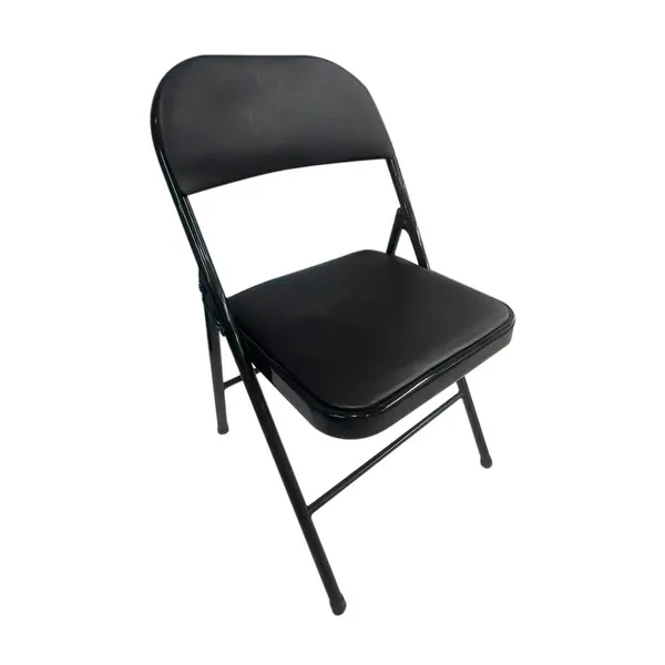 Foto 2 de Cadeira Dobrável Almofadada Suporta Até 80kg Plástico Pu, Ferro 40x40x76cm LM4091 - honeyhome