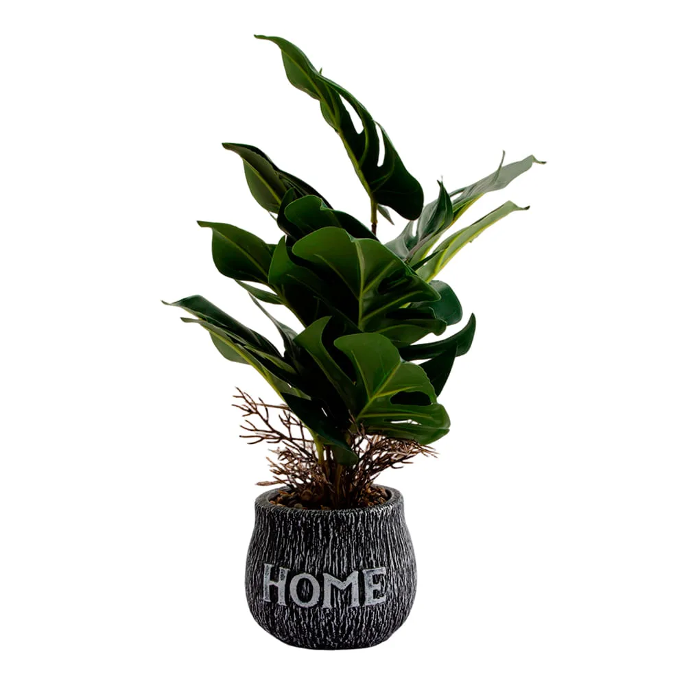 Vaso Plantas Harmonia Cimento e Plástico PE 10,5x10,5x38cm LM3808 - honeyhome