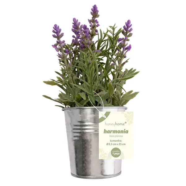 Foto 3 de Vaso Lavanda Harmonia Ferro e Plástico PE Sortido 9,5x9,5x25cm LM3818 - honeyhome