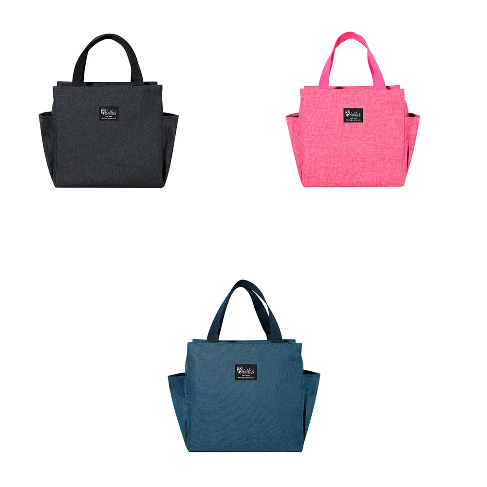Bolsa Térmica Com Alça Sortida Algodão Oxford E Filme Alumínio 25x14x25cm LM4023 - honeyhome