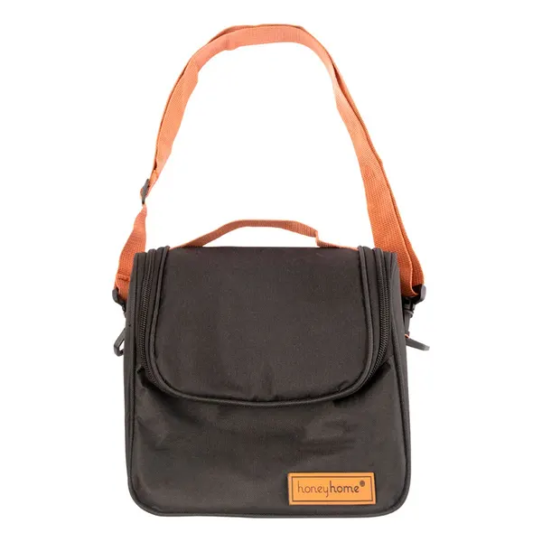 Bolsa Térmica Alça 100% Algodão Oxford 300d E Filme Alumínio Preta 21x15,5x19cm LM4021 - honeyhome