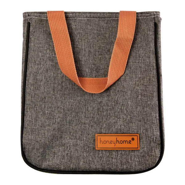 Foto 2 de Bolsa Térmica Com Alça 100% Algodão Oxford 300d E Filme Alumínio Cinza 19,5x13x23cm LM4022 - honeyhome