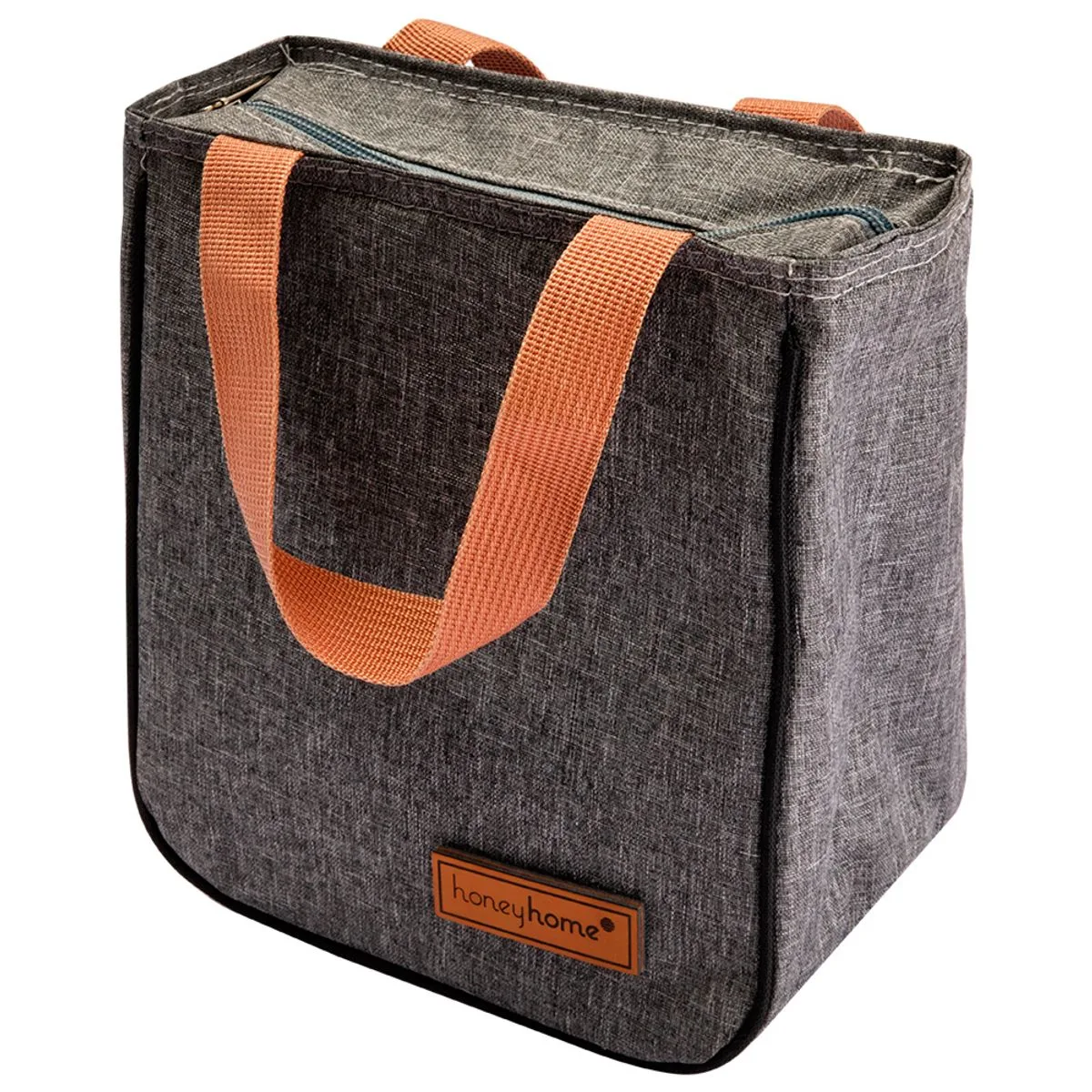 Bolsa Térmica Com Alça 100% Algodão Oxford 300d E Filme Alumínio Cinza 19,5x13x23cm LM4022 - honeyhome