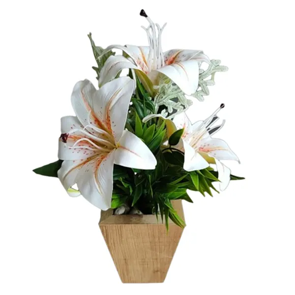 Foto 4 de Vaso Mdf com Flor do Campo Artificial Sortida DF225 - Dila Flores