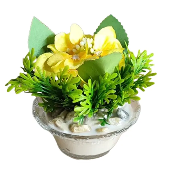 Foto 6 de Mini Vaso Bowl Vidro com Flor ou Planta Artificial Sortida DF224 - Dila Flores