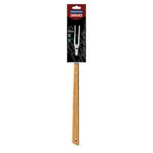 Garfo Trinchante Para Churrasco Tramontina Lâmina Em Aço Inox E Cabo de Madeira 46cm 26443100
