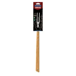 Garfo Trinchante Para Churrasco Tramontina Lâmina Em Aço Inox E Cabo de Madeira 46cm 26443100