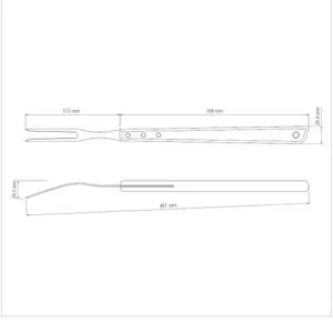 Foto 2 de Garfo Trinchante Para Churrasco Tramontina Lâmina Em Aço Inox E Cabo de Madeira 46cm 26443100
