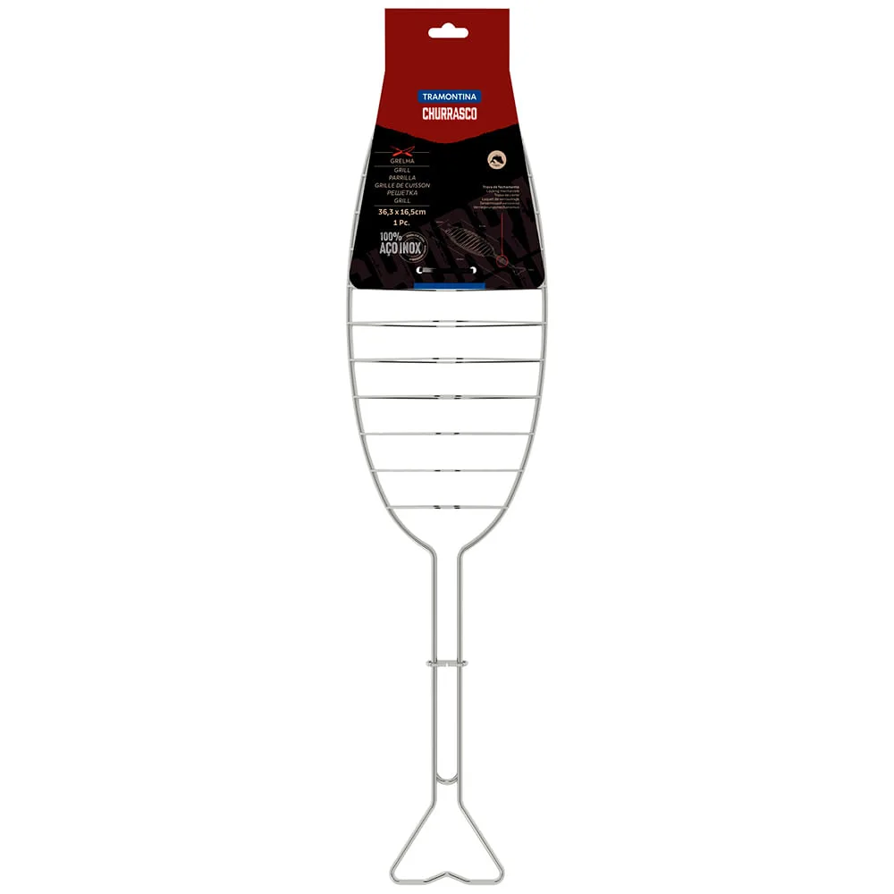 Grelha Para Peixe Tramontina Em Aço Inox 36,3x16,5cm 26483000