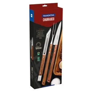 Kit Para Churrasco Tramontina Lâminas Em Aço Inox Com Pegador 3 Peças 26499036 Descrição Comercial: