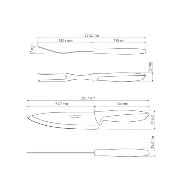 Foto 3 de Kit Para Churrasco Tramontina Plenus Lâminas em Aço Inox 2 Peças 23498410
