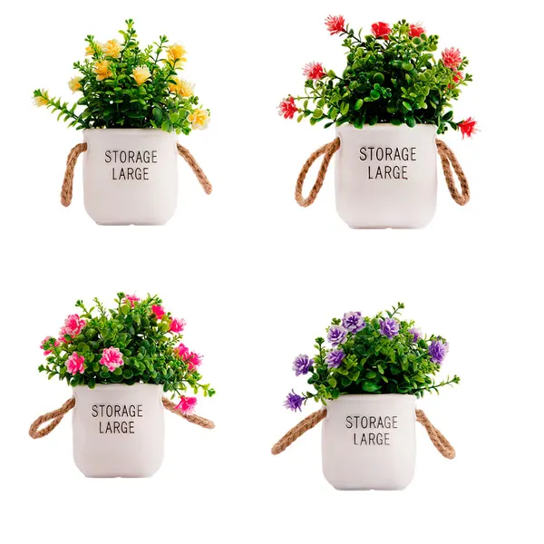 Vaso Frases Alças Planta Sortida Harmonia Plástico 10x10x19,5cm LM3723 - honeyhome