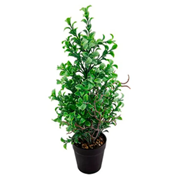 Foto 2 de Planta Artificial Arbusto Verde Vaso Plástico Preto 9x9x44cm 5382 - Moment