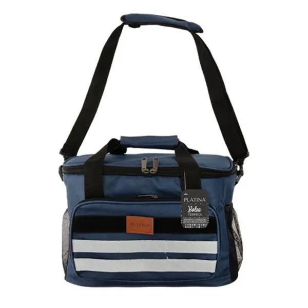 Bolsa Térmica Multiuso 2 Compartimentos Poliéster Cation E Peva Azul 21x30x6cm 4529 - Moment