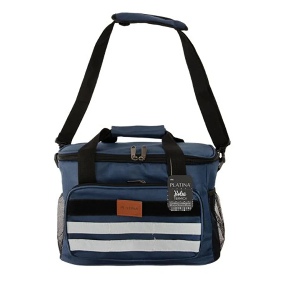 Bolsa Térmica Multiuso 2 Compartimentos Poliéster Cation E Peva Azul 21x30x6cm 4529 - Moment