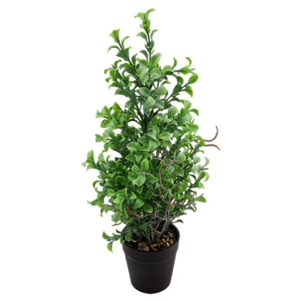 Planta Artificial Arbusto Verde Vaso Plástico Preto 9x9x44cm 5382 - Moment